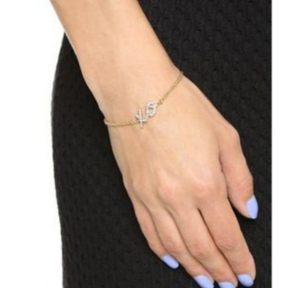 kate spade gold Metallic Xo Bracelet like new - Picture 2 of 7